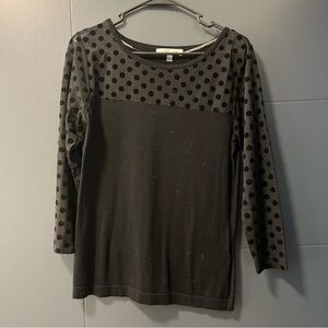 Black Polka Dot Women's Top